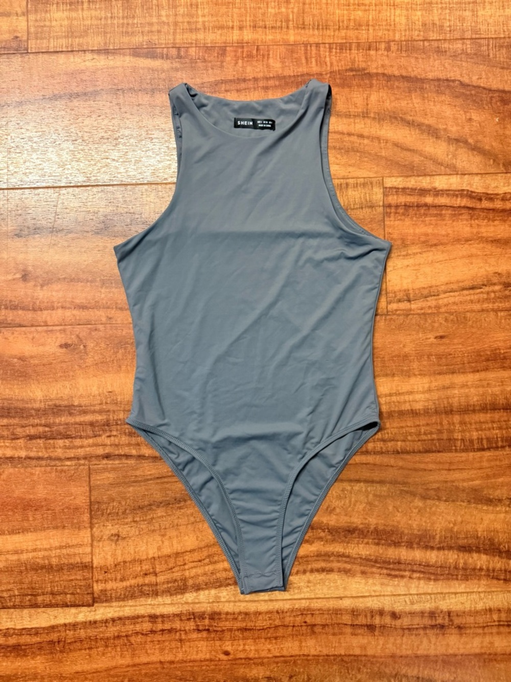 SHEIN Slate Grey Sleeveless High-Neck Bodysuit